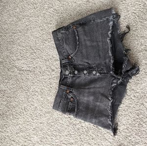 Levi distressed black shorts